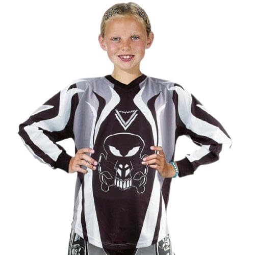 Roleff Racewear Motocross Shirt für Kinder, Schwarz Grau, Größe XS/122 von Roleff