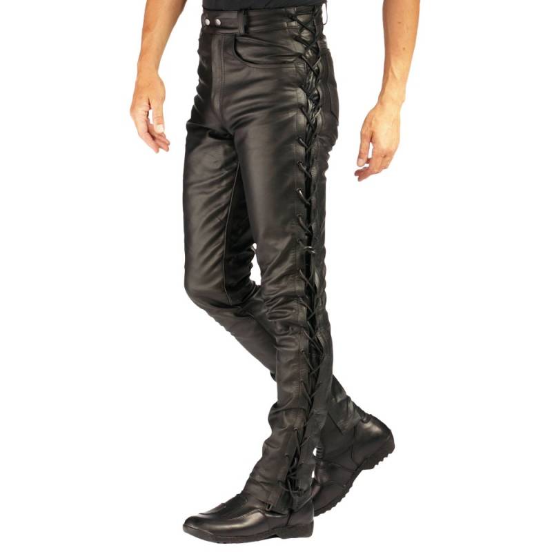 Roleff Racewear Lederhose mit seitlicher Schnürung, Schwarz, 42 von Roleff