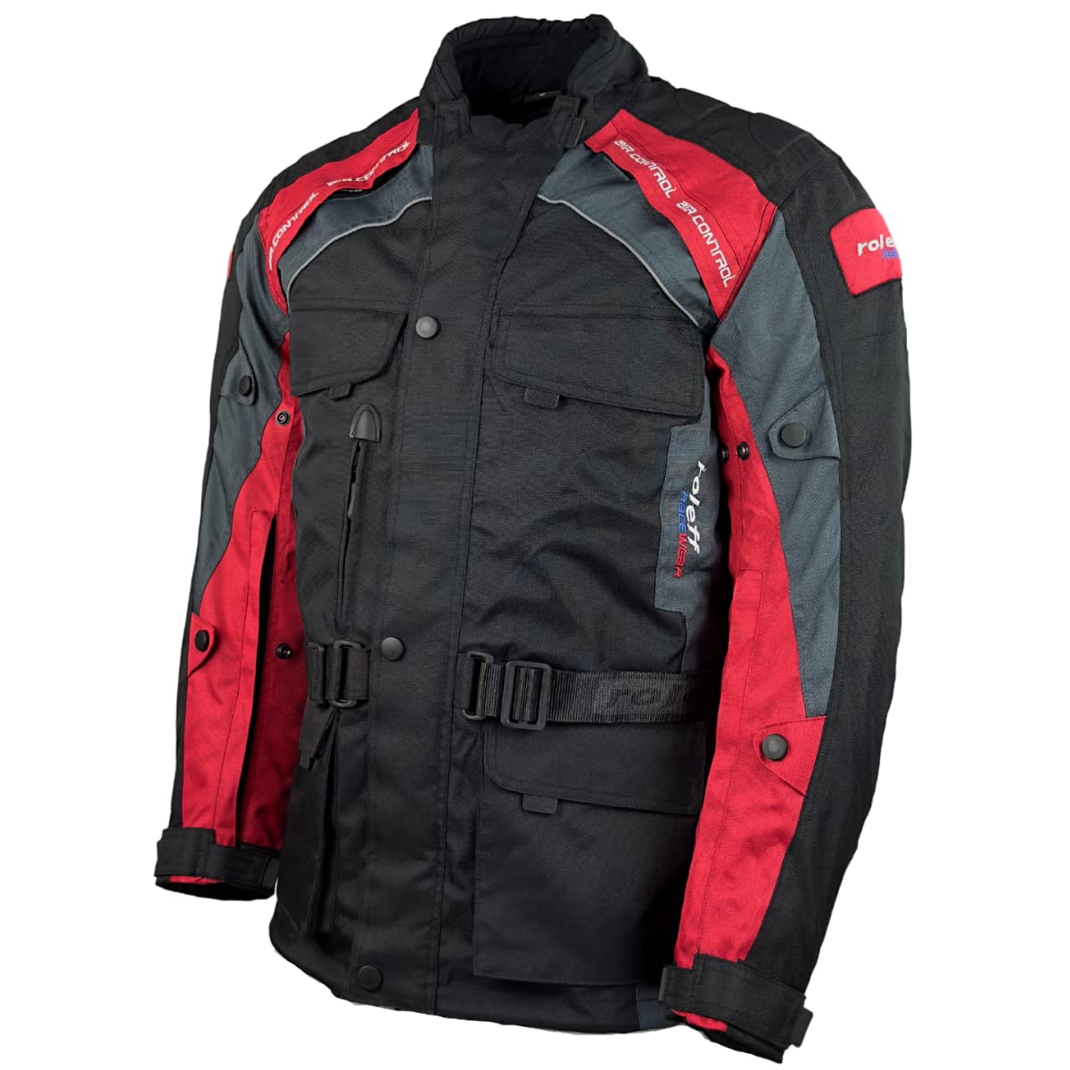 Motorradjacke Herren mit CE Protektoren Regenmembrane Thermofutter Textil Motorrad Jacke von Roleff