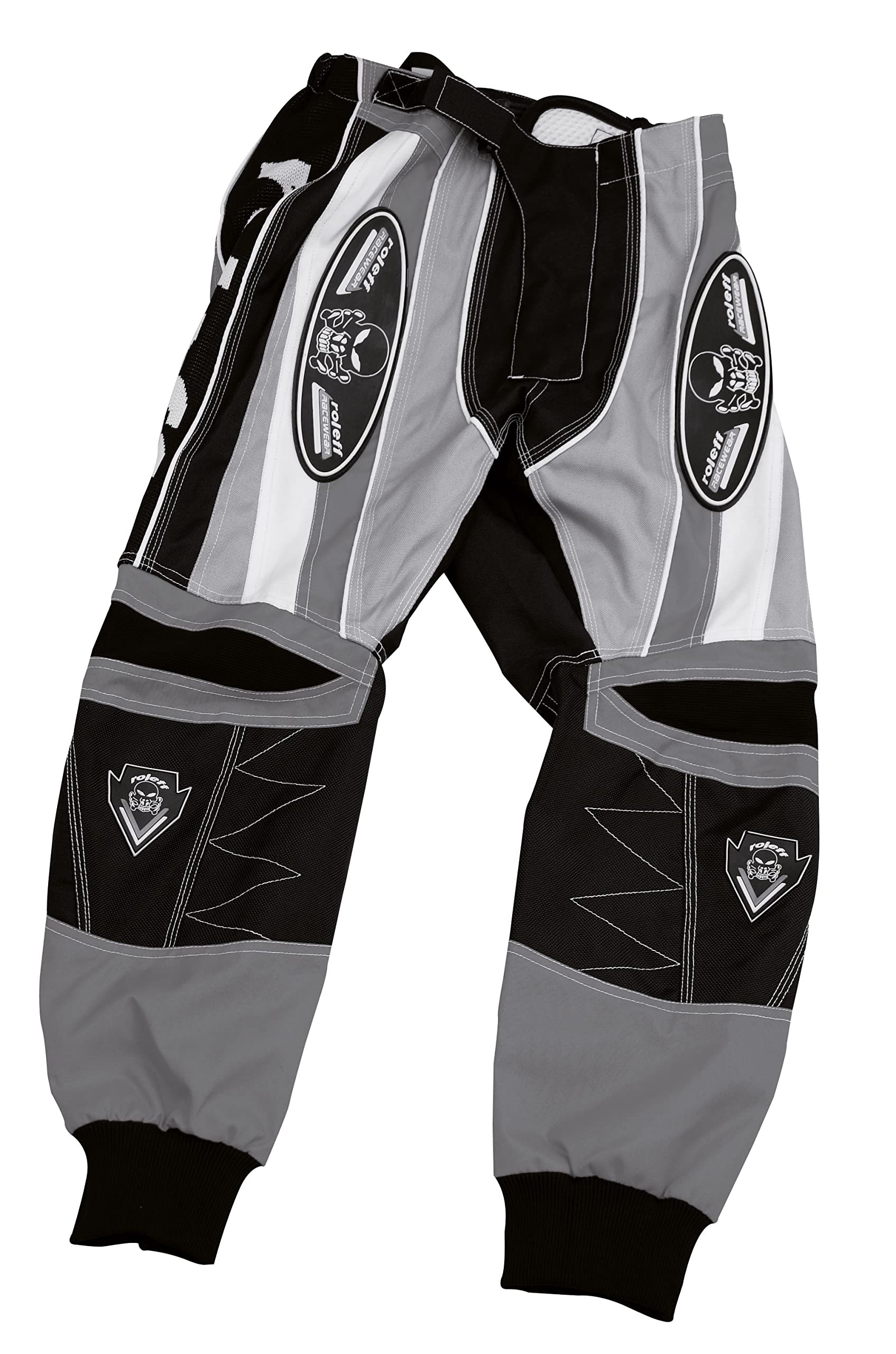 Roleff Racewear Motocross Hose für Kinder, Schwarz Grau, Größe XS/122 von Roleff