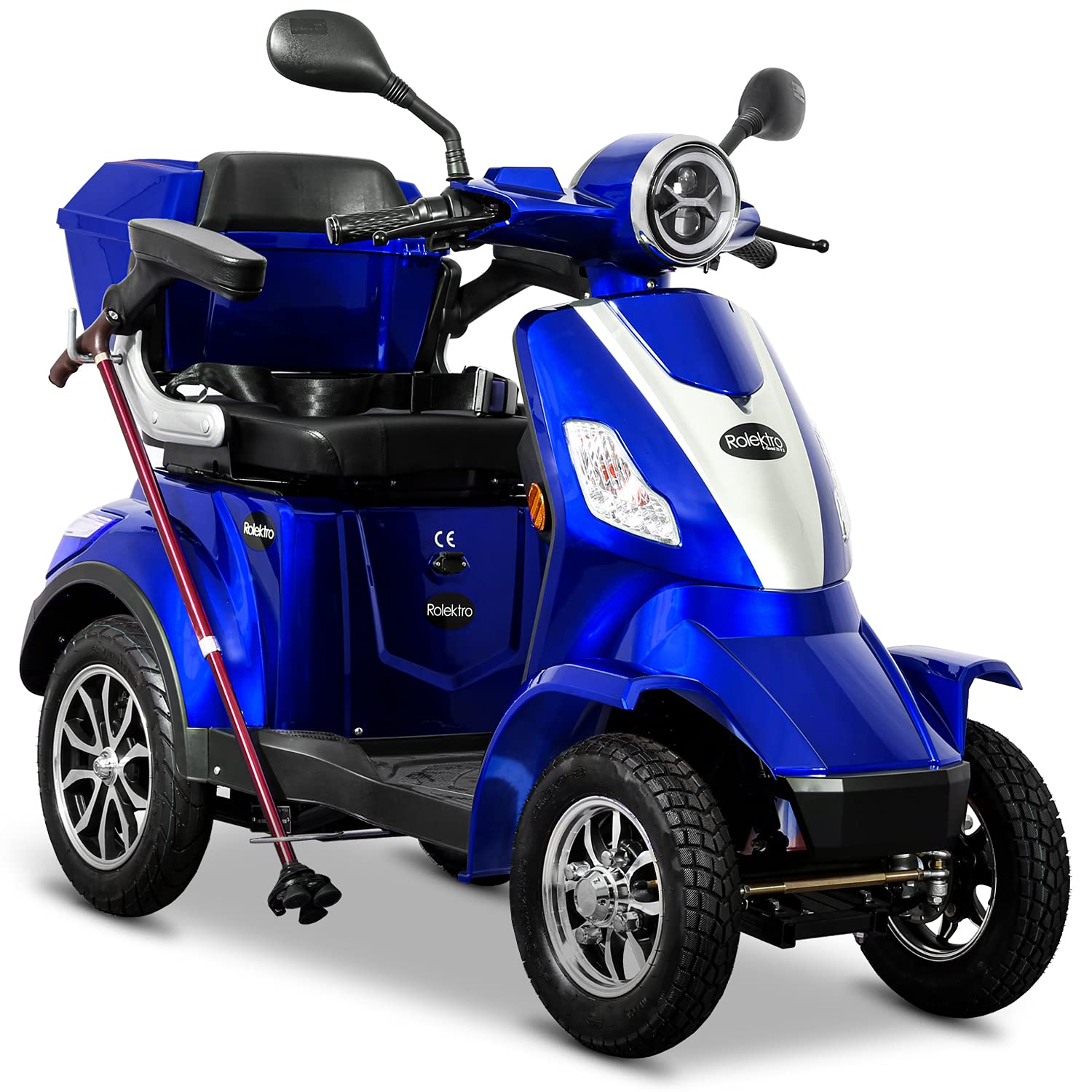 Rolektro E-Quad 25 V.2 Elektromobil Blau - 4-Rad Seniorenmobil 1000W - RW 50km - Koffer Rückwärtsgang USB EU-Zulassung von Rolektro