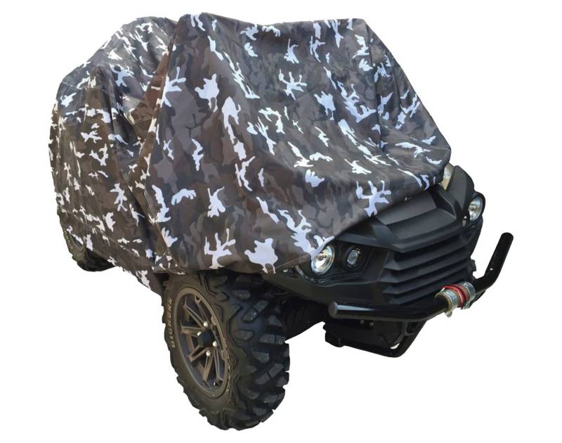 Rolektro Quad ATV Abdeckplane XL 250x125x85cm - Fahrzeug Abdeckung Abdeckhaube Schutzhülle Cover Plane Winter Camouflage von Rolektro