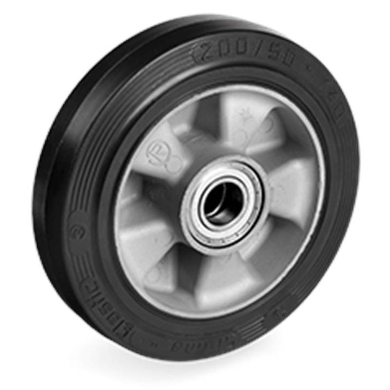 Gummi Lenkrad Hubwagen 200 mm Bohrung 20 mit Kugellager (200-20-60) von Rollenladen24