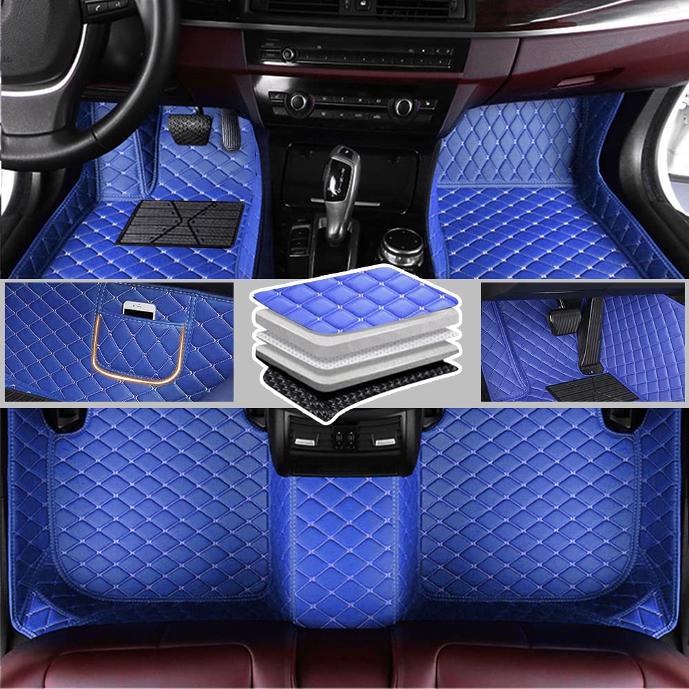 Romanbin Auto Fußmatten - Antirutschmatten maßgeschneidert für 95% der Fahrzeugmodelle – Rundum-Wetter-Schutz – rutschfest und einfach zu reinigen, Blau von Romanbin