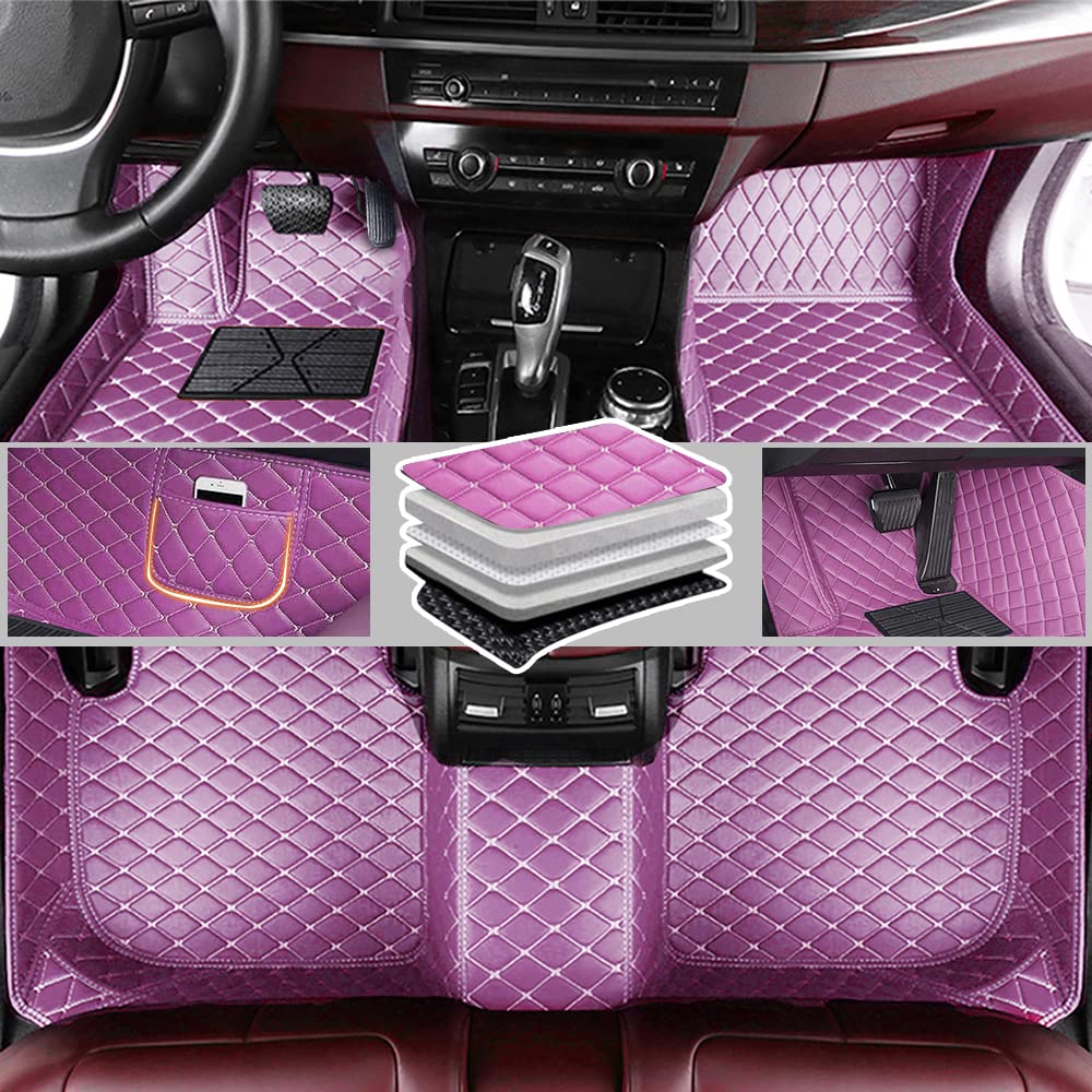 Romanbin Auto Fußmatten - Antirutschmatten maßgeschneidert für 95% der Fahrzeugmodelle – Rundum-Wetter-Schutz – rutschfest und einfach zu reinigen, Lila von Romanbin