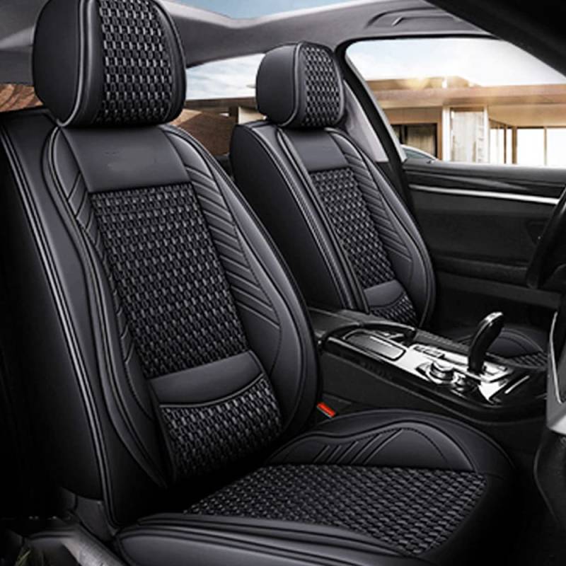 Romanbin Autositzbezug Für BMW 3series 320i 325i 328i 330i 335i 340i Komplettset 5-Sitze Autositzbezügen Leder Autositzbezüge Porosität Sitzbezüge Vorne und Hinten Sitzschoner, Schwarz von Romanbin