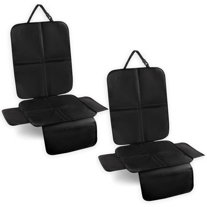 Romon Kindersitzunterlage Auto, 2 Stück Autositzschoner Geeignete Sitzschoner Auto Kindersitz Wasserabweisender Polyester Stoff Sitzschutz Car Seat Cover Kinderautositze Unterlagen Autositze, Schwarz von Romon
