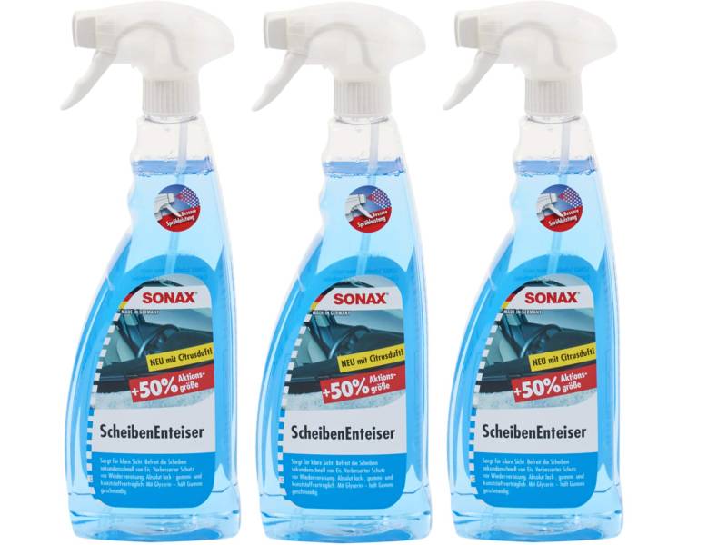 SONAX ScheibenEnteiser,0,75 l 03314410, 3er Set von SONAX