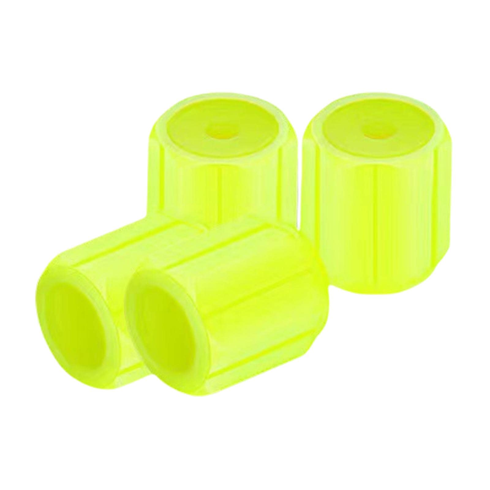 4X Autoreifen-Ventilkappen, Fluoreszierende Staubschutz-Fahrradreifenkappen für Fahrradfahrzeuge, Gelb von Ronyme