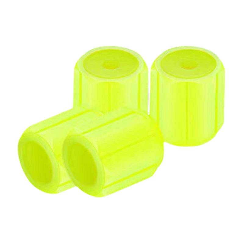 4X Autoreifen-Ventilkappen, Fluoreszierende Staubschutz-Fahrradreifenkappen für Fahrradfahrzeuge, Gelb von Ronyme