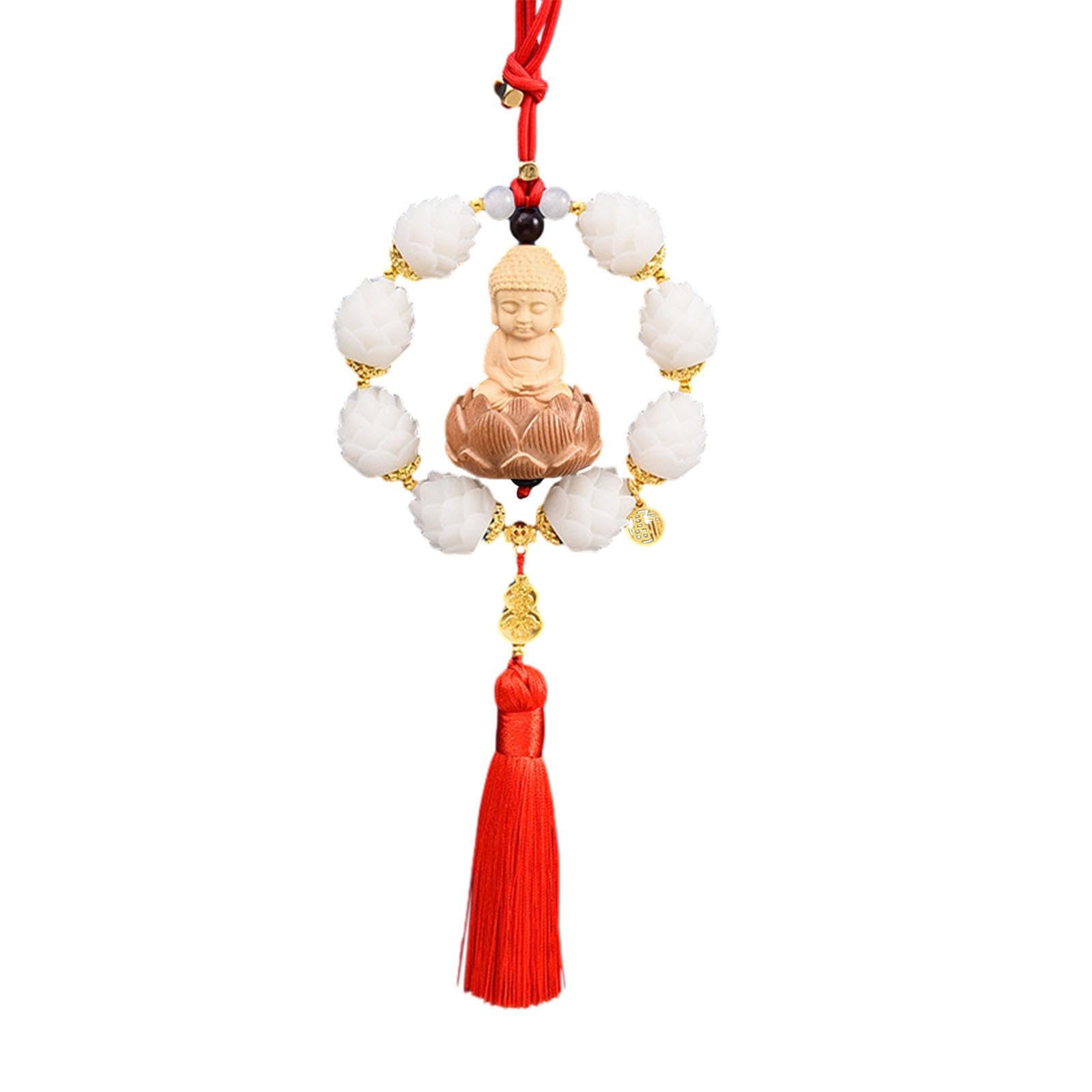 Ronyme Buddha Statue Auto Rückspiegel Charme Anhänger Auto Hängende Dekoration Auto Innen Baumeln Feng Shui Dekor Baumeln Ornament, Rot Ronyme Buddha Statue Auto Rückspiegel Charme Anhänger Auto Hängende Dekoration Auto Innen Baumeln Feng Shui Dekor Baumeln Ornament, Rot von Ronyme
