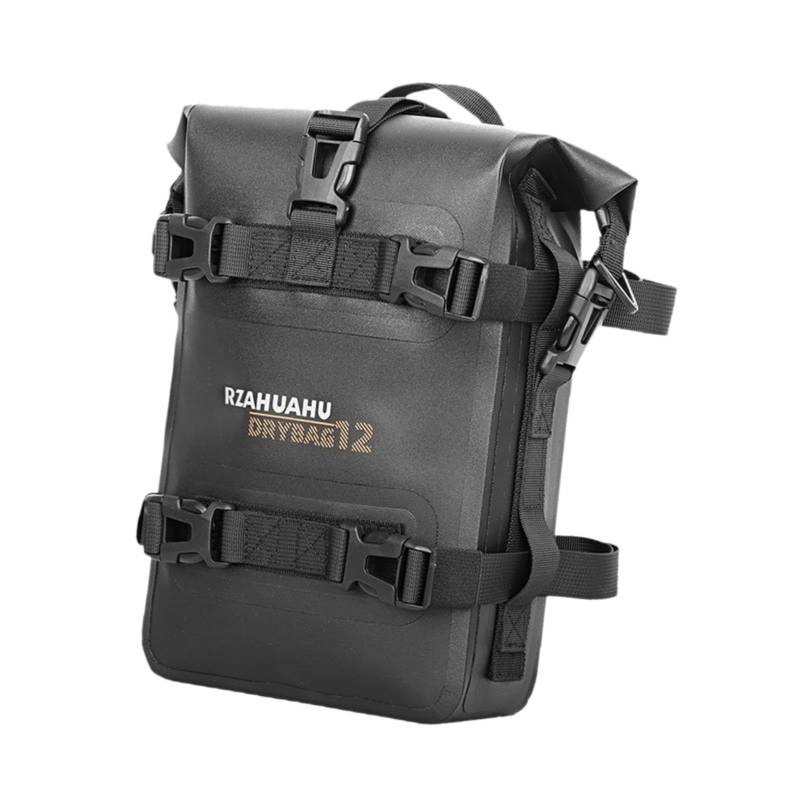 Ronyme Motorrad-Seitentasche, Motorrad-Fronttasche, schwarzes Reitwerkzeug-Zubehör, vollständig wasserdicht, 4 l, Tasche, Hecktasche von Ronyme