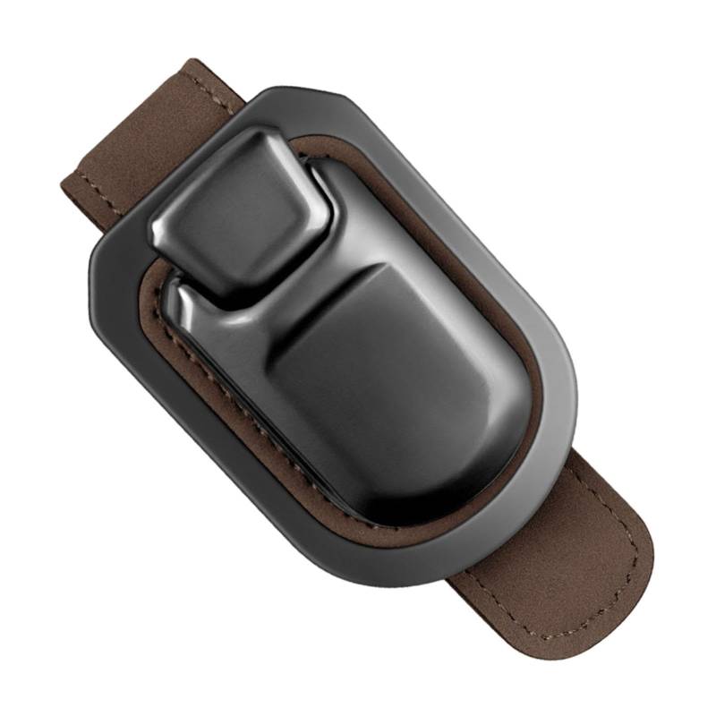 Ronyme Sonnenbrillenhalter für die Sonnenblende im Auto, Sonnenbrillenhalterung, Innenraum des Autos, robuster Mehrzweck-Ticketkartenclip, Braun von Ronyme