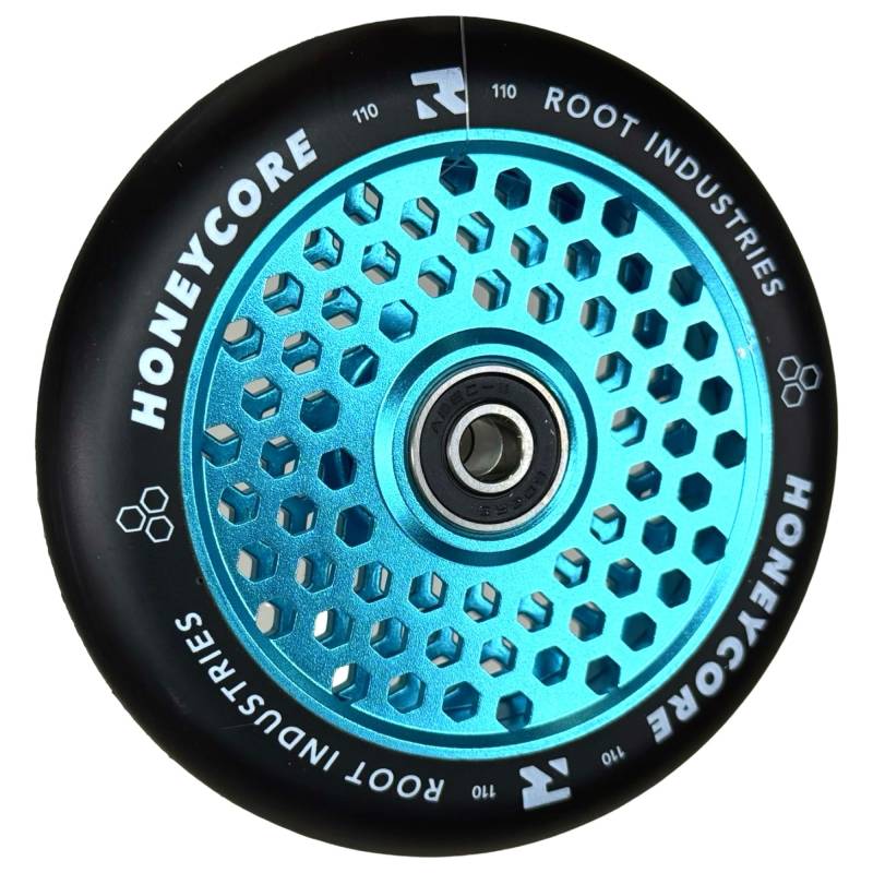 Root Industrie Air Honeycore 110mm Stunt-Scooter Rolle + Fantic26 Sticker (Sky Blue/Pu Schwarz) von Root Industries