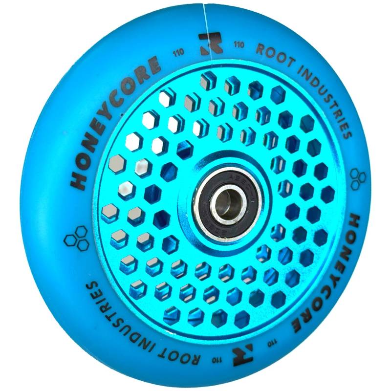 Root Industries Air Honeycore 110mm Stunt-Scooter Wheel Trick Roller Ersatz Rad Rolle + Fantic26 Sticker (Sky Blau/Pu Blau) von Root Industries