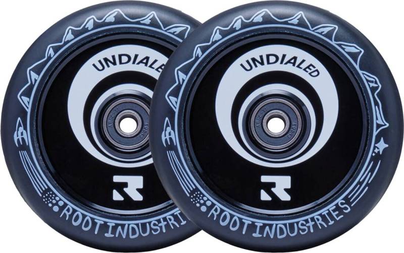 Root Industries Air Stunt Scooter Ersatz Rollen Undialed 110mm,120mm (2er Pack) (Schwarz/PU Schwarz, 120mm) von Root Industries