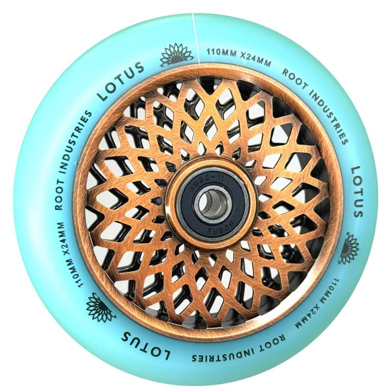 Root Industries Lotus Stunt-Scooter Rolle 110mm + Fantic26 Sticker (Kupfer/Pu Isotope) von Root Industries