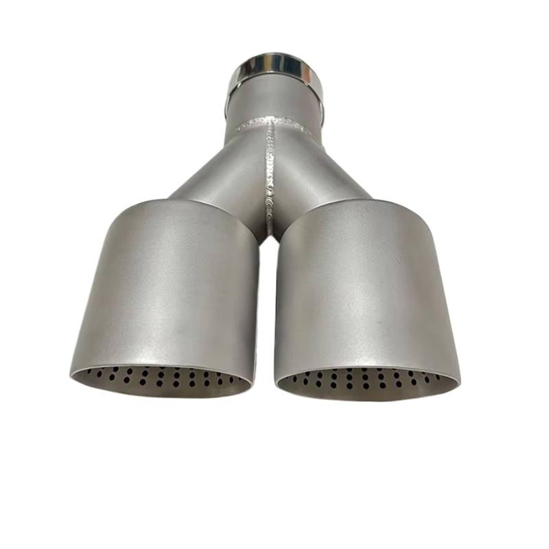 Auto Auspuff Endrohr 1 stück Auto Zubehör Auspuffrohr Edelstahl Sandgestrahlt Schwanz Throat Schalldämpfer Y Typ Doppel Outlet Flush Große Kaliber Auto Auspuffrohr(70mm-101mm) von Ropaix