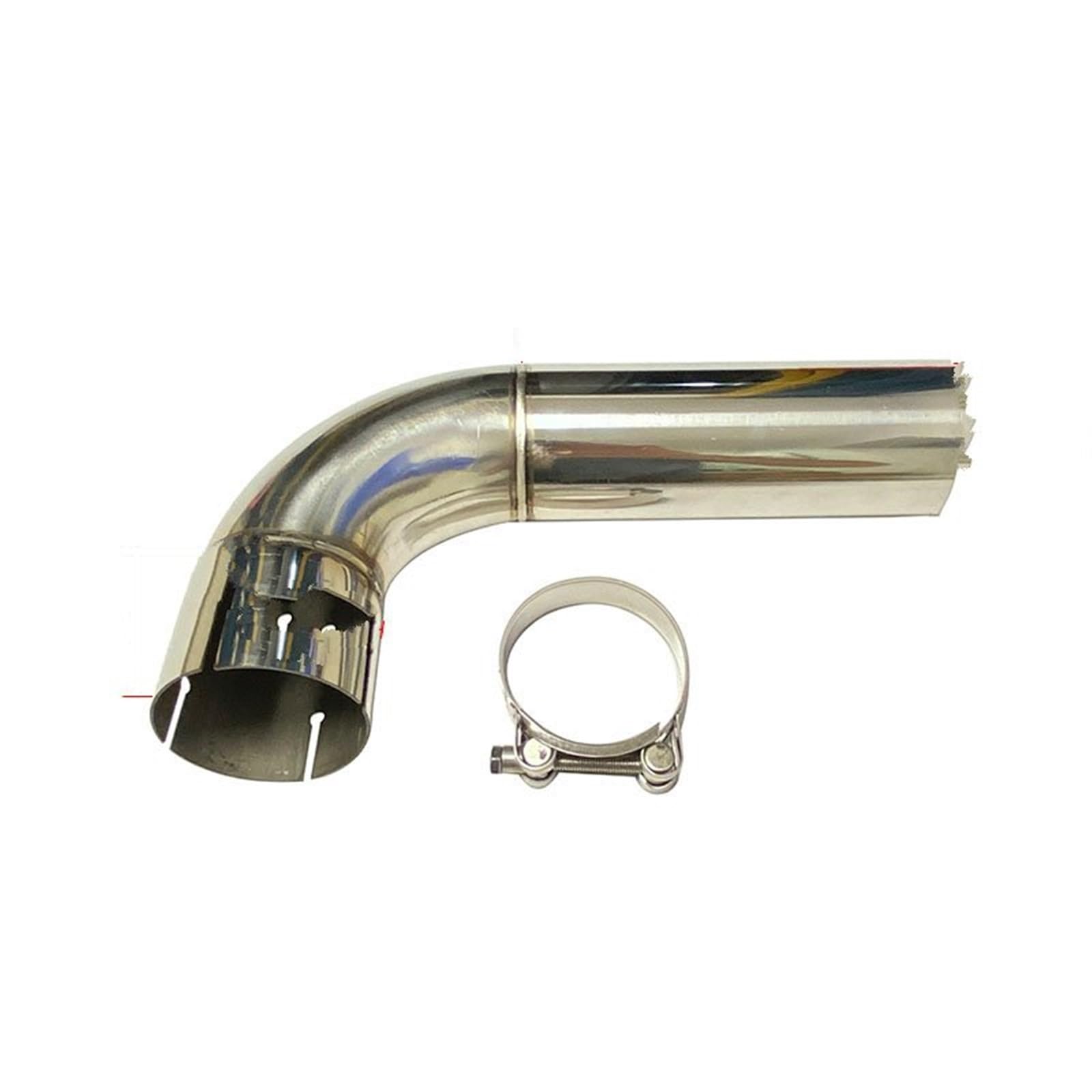 Auto Auspuff Endrohr Das Autozubehör: Das Um 90 Grad Drehbare Auspuffrohr Aus Edelstahl. Der Schalldämpfer Ist Mit Dem Winkelstück Verbunden Auto Auspuffrohr(45mm-48mm) von Ropaix