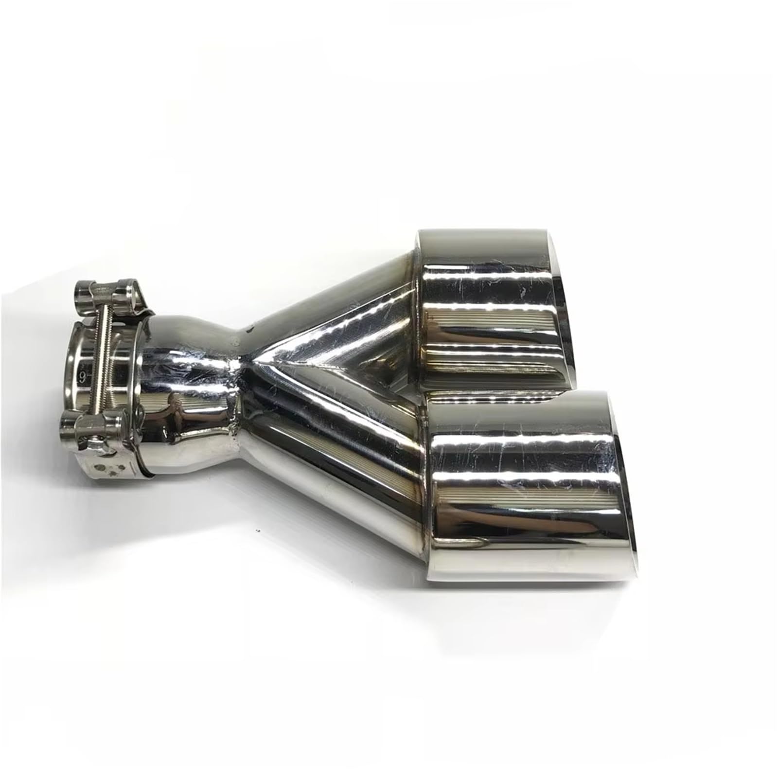 Auto Auspuff Endrohr EIN Paar Edelstahl 63 mm Einlass 76 mm Auslass Doppelrohr-Auspuffanlage Schalldämpfer Auto-Auspuffrohre Auto Auspuffrohr(70MM IN 89MM Out) von Ropaix