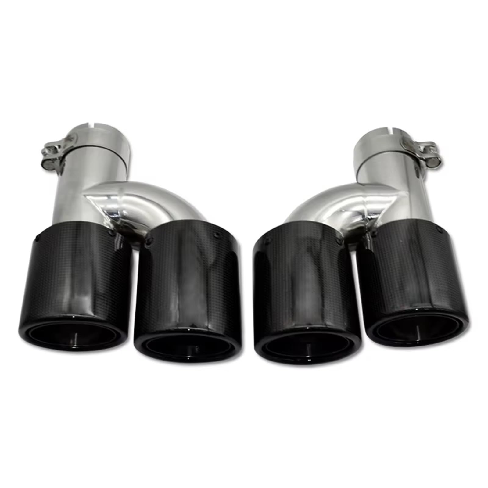 Auto Auspuff Endrohr Für 535i F10 F11 Upgrade M5 Quad Endrohr Edelstahl Schalldämpfer Tipps Düse Auspuff Endrohr Spitze Auto Auspuffrohr(Carbon Fiber A) von Ropaix