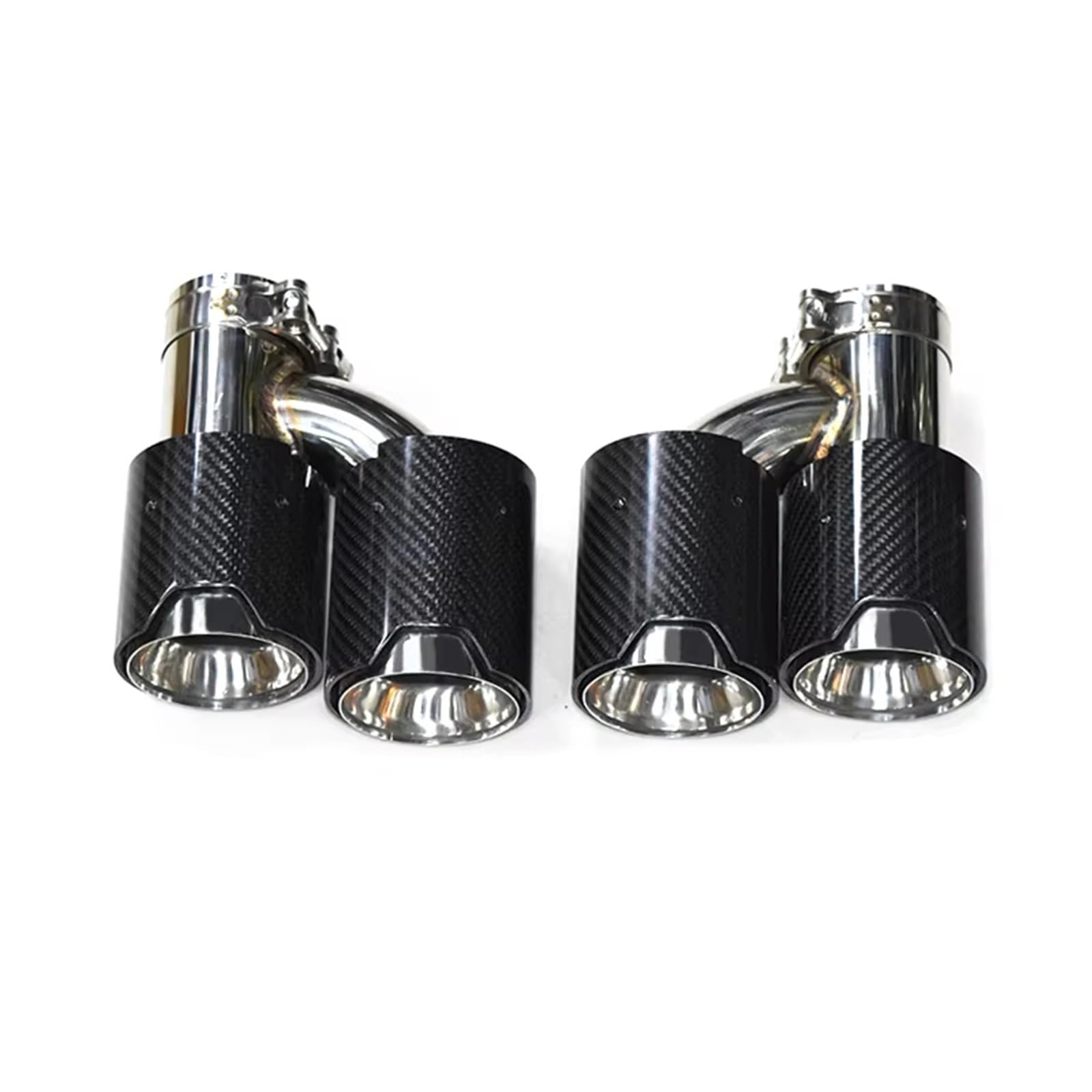 Auto Auspuff Endrohr Für 535i F10 F11 Upgrade M5 Quad Endrohr Edelstahl Schalldämpfer Tipps Düse Auspuff Endrohr Spitze Auto Auspuffrohr(Carbon Fiber B) von Ropaix