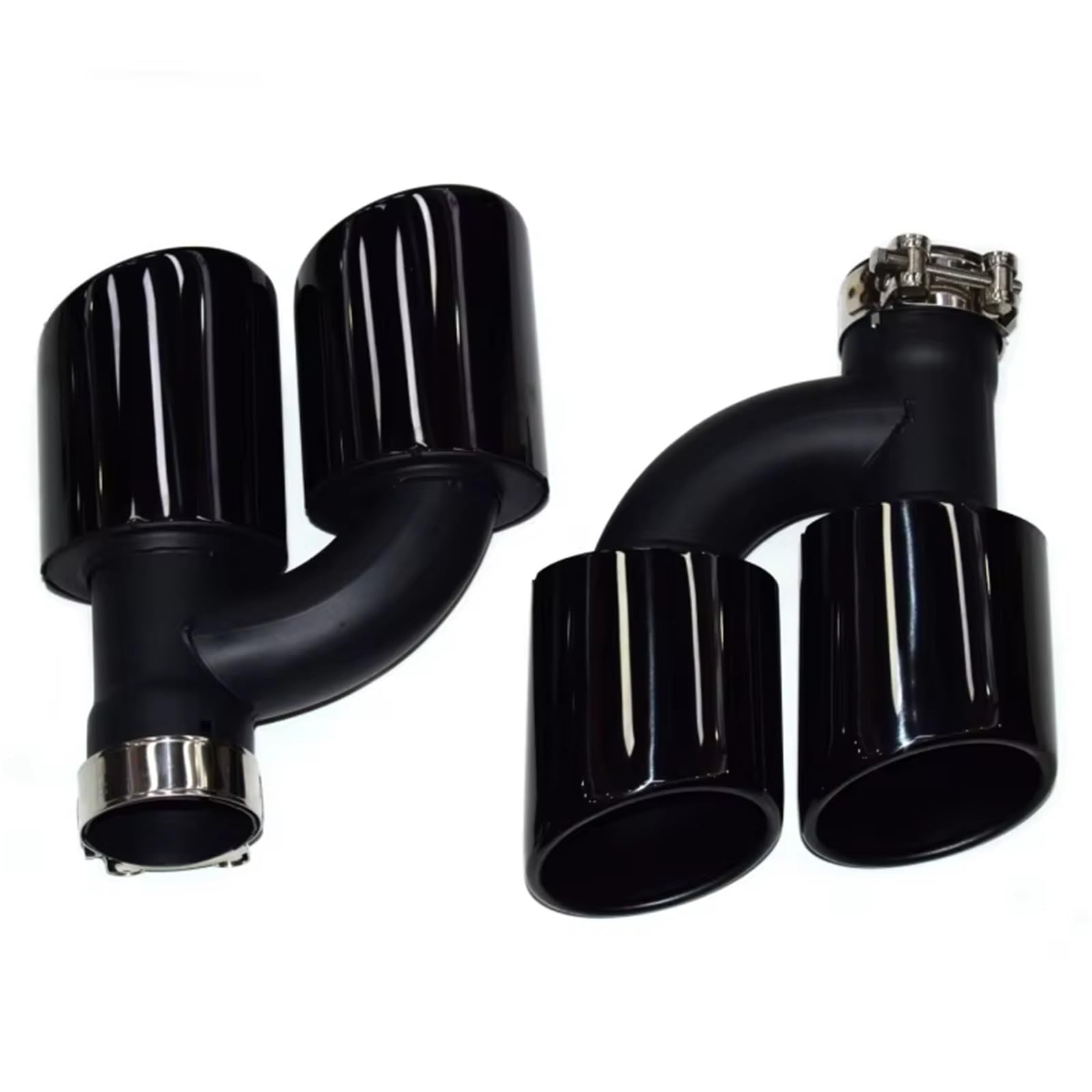 Auto Auspuff Endrohr Für A4 A5 A6 A7 Bis Zu S4 S5 S6 S7 Schwarz Schalldämpfer Spitze 60mm Düse 2 Teil/Satz Dual Out Edelstahl Auto Hinten Auspuffrohr Auto Auspuffrohr(Schwarz) von Ropaix