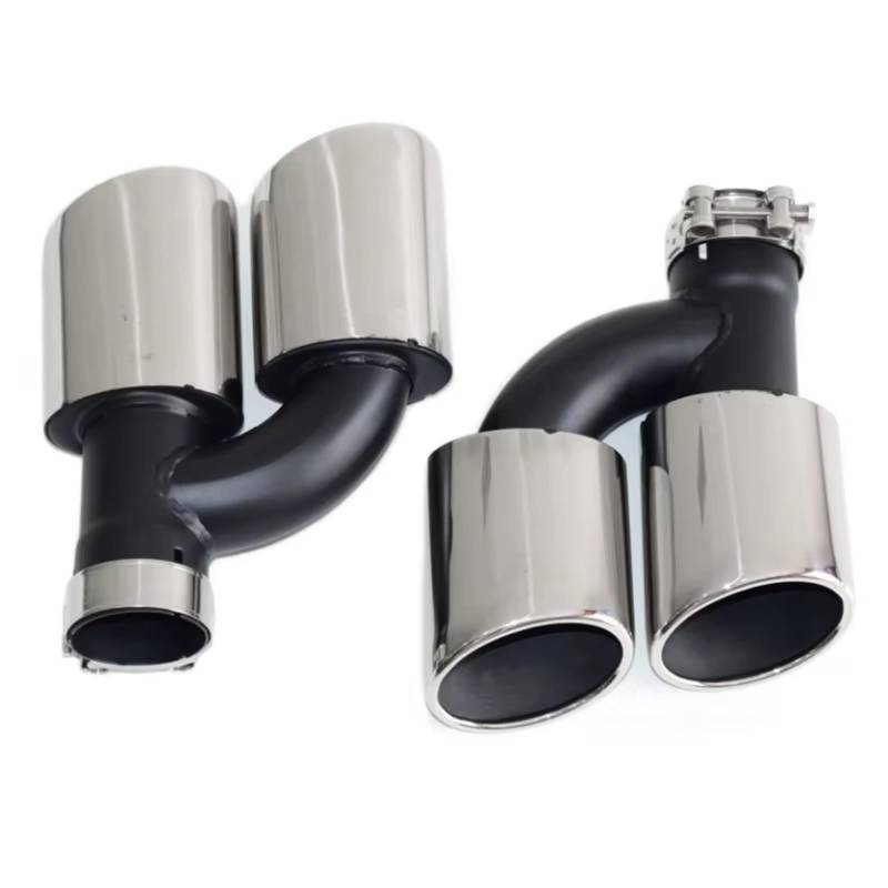 Auto Auspuff Endrohr Für A4 A5 A6 A7 Bis Zu S4 S5 S6 S7 Schwarz Schalldämpfer Spitze 60mm Düse 2 Teil/Satz Dual Out Edelstahl Auto Hinten Auspuffrohr Auto Auspuffrohr(Silber) von Ropaix
