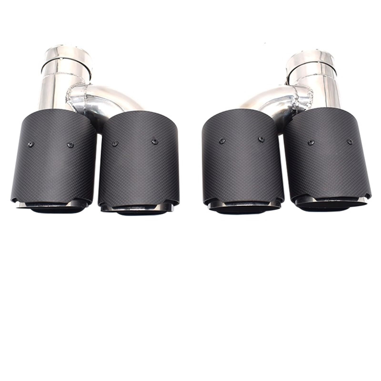 Auto Auspuff Endrohr Für A4 A5 A6 A7 S4 S5 S6 S7 Carbon Fiber Quad Endrohr Auspuff Nachrüstung Edelstahl Schwarz Schalldämpfer Spitze düse Auto Auspuffrohr(Carbon Fiber A) von Ropaix