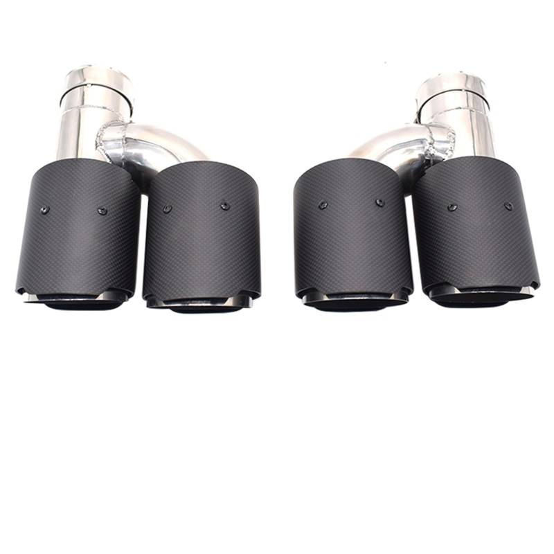 Auto Auspuff Endrohr Für A4 A5 A6 A7 S4 S5 S6 S7 Carbon Fiber Quad Endrohr Auspuff Nachrüstung Edelstahl Schwarz Schalldämpfer Spitze düse Auto Auspuffrohr(Carbon Fiber A) von Ropaix