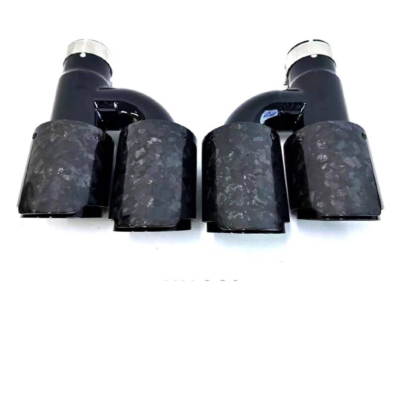 Auto Auspuff Endrohr Für A4 A5 A6 A7 S4 S5 S6 S7 Carbon Fiber Quad Endrohr Auspuff Nachrüstung Edelstahl Schwarz Schalldämpfer Spitze düse Auto Auspuffrohr(Carbon Fiber B) von Ropaix