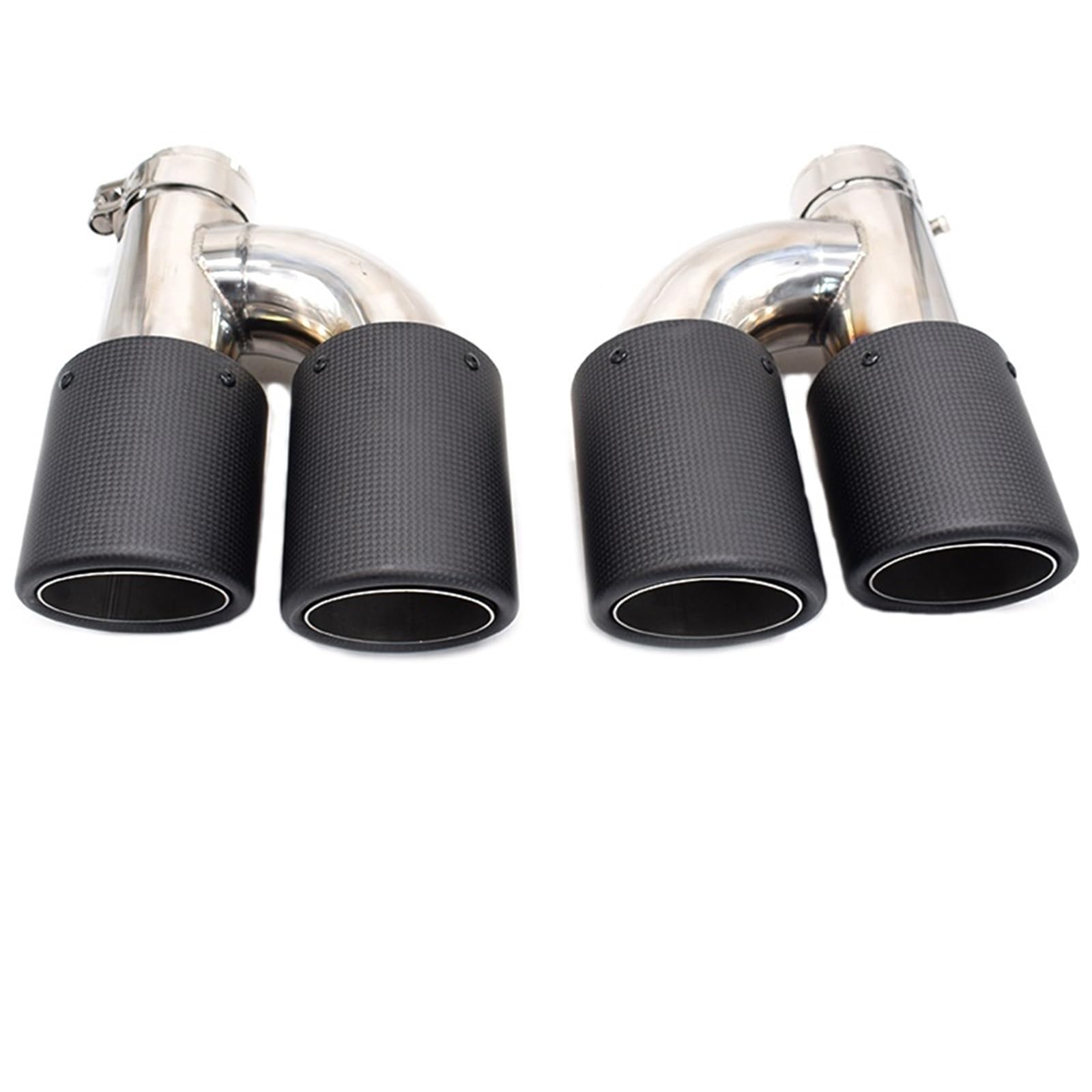 Auto Auspuff Endrohr Für A4 A5 A6 A7 S4 S5 S6 S7 Carbon Fiber Quad Endrohr Auspuff Nachrüstung Edelstahl Schwarz Schalldämpfer Spitze düse Auto Auspuffrohr(Carbon Fiber C) von Ropaix
