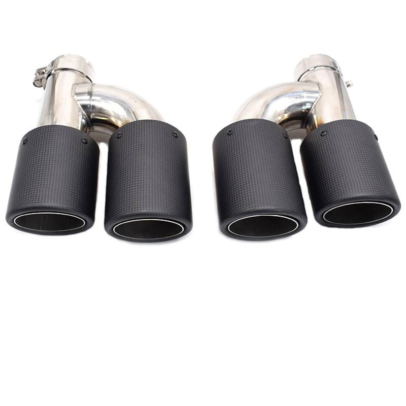 Auto Auspuff Endrohr Für A4 A5 A6 A7 S4 S5 S6 S7 Carbon Fiber Quad Endrohr Auspuff Nachrüstung Edelstahl Schwarz Schalldämpfer Spitze düse Auto Auspuffrohr(Carbon Fiber C) von Ropaix