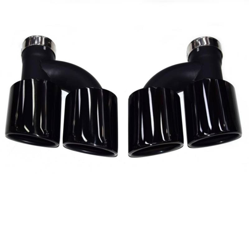 Auto Auspuff Endrohr Für A4 A5 A6 A7 S4 S5 S6 S7 Carbon Fiber Quad Endrohr Auspuff Nachrüstung Edelstahl Schwarz Schalldämpfer Spitze düse Auto Auspuffrohr(Schwarz) von Ropaix