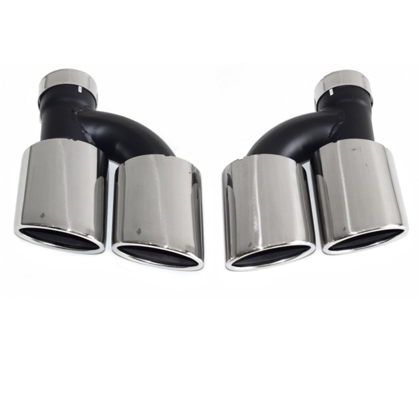 Auto Auspuff Endrohr Für A4 A5 A6 A7 S4 S5 S6 S7 Carbon Fiber Quad Endrohr Auspuff Nachrüstung Edelstahl Schwarz Schalldämpfer Spitze düse Auto Auspuffrohr(Silber) von Ropaix