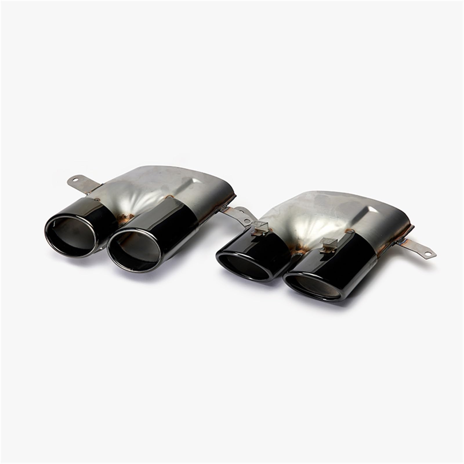 Auto Auspuff Endrohr Für A6 A7 S Line Up bis S6 S7 2016–2018 Schalldämpfer-Endrohr-Auspuffanlage, 1 Paar 4-Out-Auto-Auspuffrohr aus Edelstahl Auto Auspuffrohr(Schwarz) von Ropaix