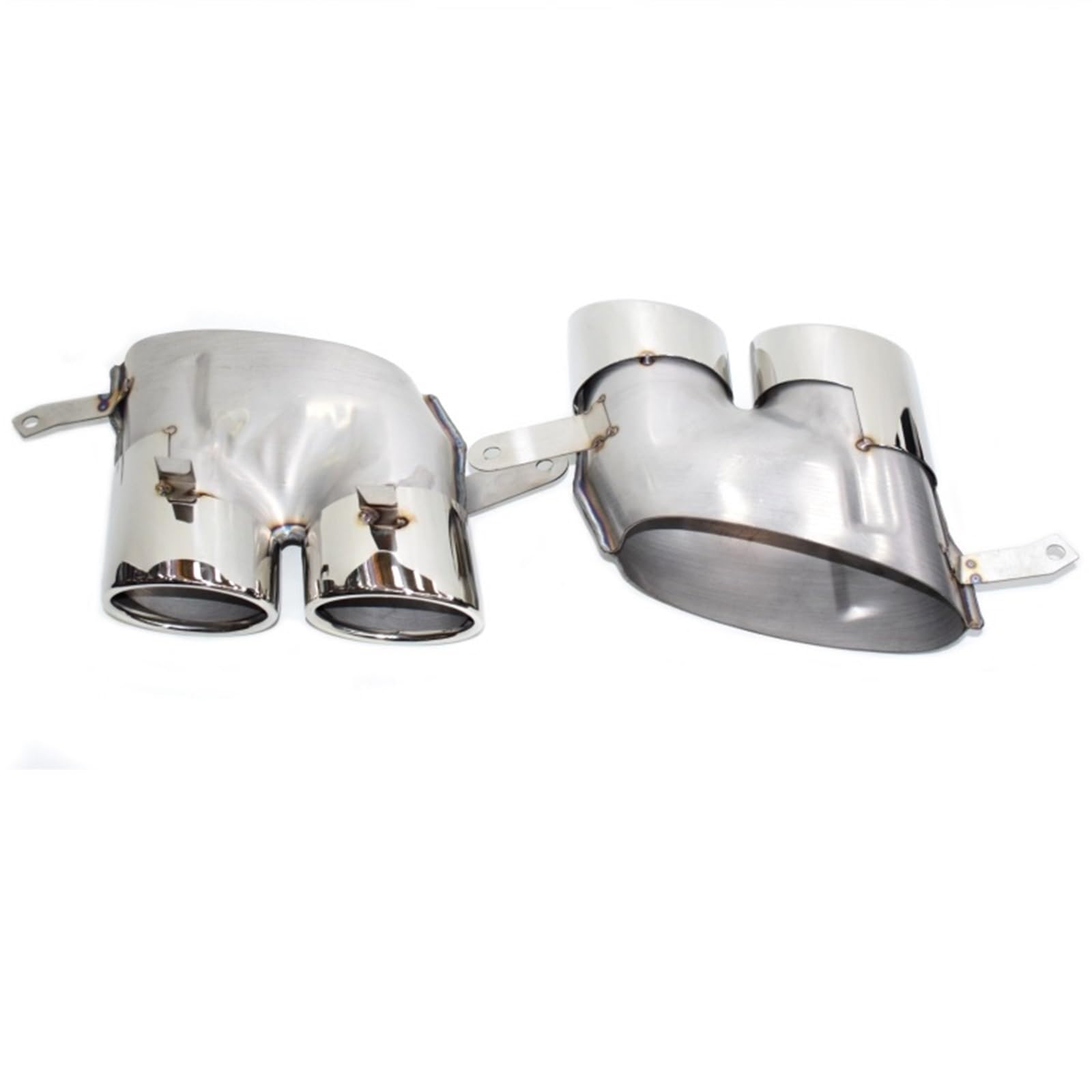 Auto Auspuff Endrohr Für A6 A7 S6 S7 Auspuffrohr-Modifikationsmodell Vier-Auslass-Endrohr Edelstahlspitze Schalldämpferdüse Auto Auspuffrohr(Silber) von Ropaix
