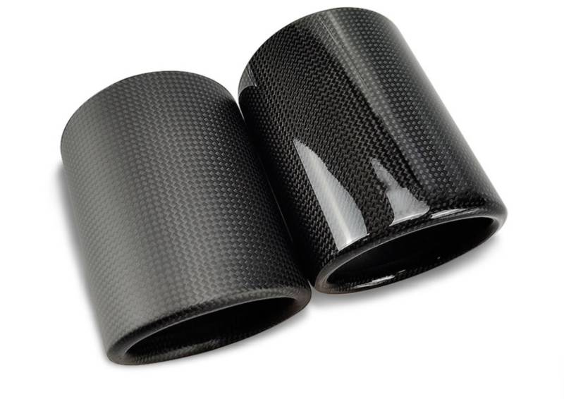 Auto Auspuff Endrohr Für Autozubehör Real Carbon Fiber Auspuffrohrabdeckung Universalspitzen Auto Auspuffrohr(Curly Matte 114mm) von Ropaix