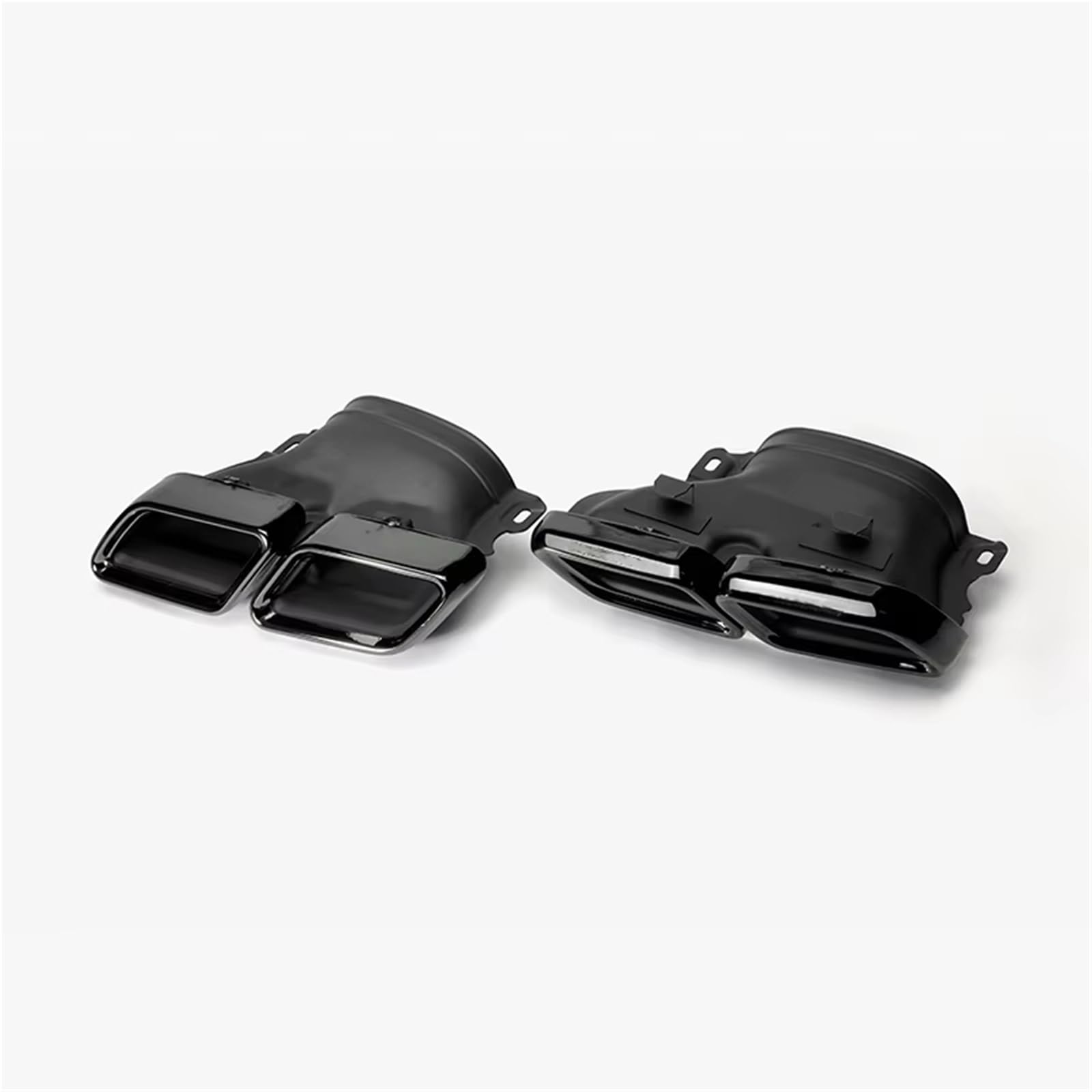 Auto Auspuff Endrohr Für Benz C Klasse W205 C200 C300 C180 C260L AMG 2015-2018 Edelstahl Auto Quad Auspuff Endrohr Tipps Auto Auspuffrohr(Schwarz) von Ropaix