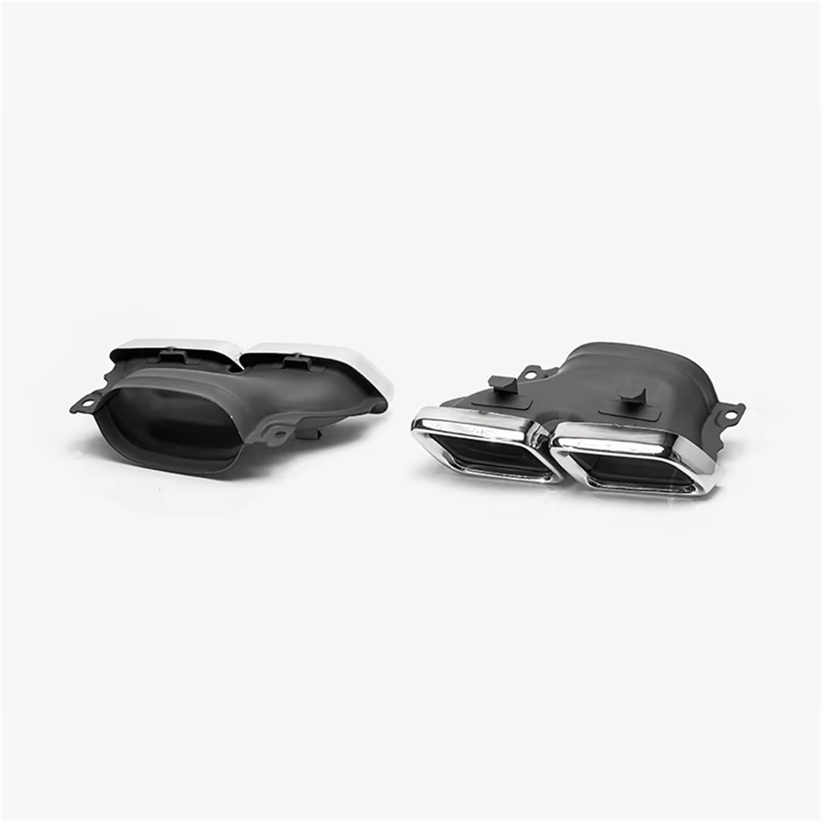 Auto Auspuff Endrohr Für Benz C Klasse W205 C200 C300 C180 C260L AMG 2015-2018 Edelstahl Auto Quad Auspuff Endrohr Tipps Auto Auspuffrohr(Silber) von Ropaix