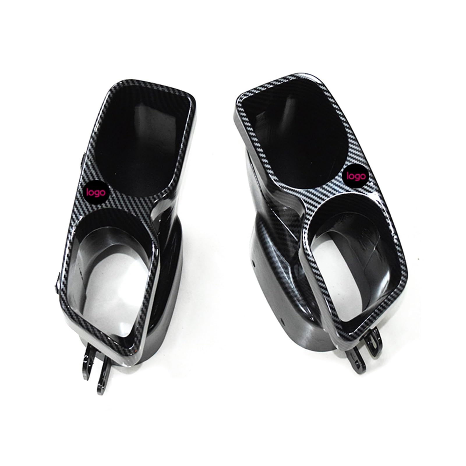 Auto Auspuff Endrohr Für Benz W205 W212 W222 W204 W213 CES-Klasse Abgasanlage Hinterschalldämpfer Spitze Auto Auspuffspitze Auto Auspuffrohr(Carbon Look) von Ropaix