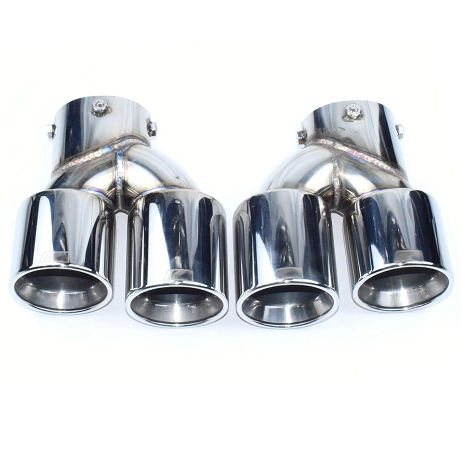 Auto Auspuff Endrohr Für G20 G21 M340i G22 M240i G42 440i 2019+ Dual Quad Out M Auspuff Carbon Faser Schalldämpfer Spitze Abgasanlage Düse Auspuff Auto Auspuffrohr(Silber) von Ropaix
