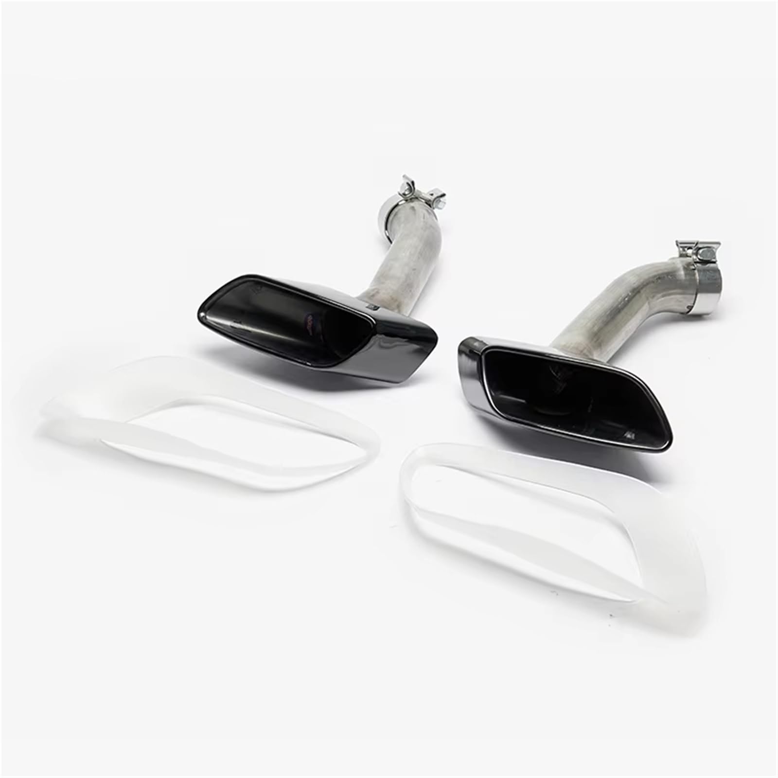 Auto Auspuff Endrohr Für G30 G38 525i 530i 528i Schalldämpfer Spitze Quadratische Düse Auspuffrohr 1 Paar Schwarz Edelstahl Auto Auspuff Spitze Auto Auspuffrohr(Schwarz) von Ropaix
