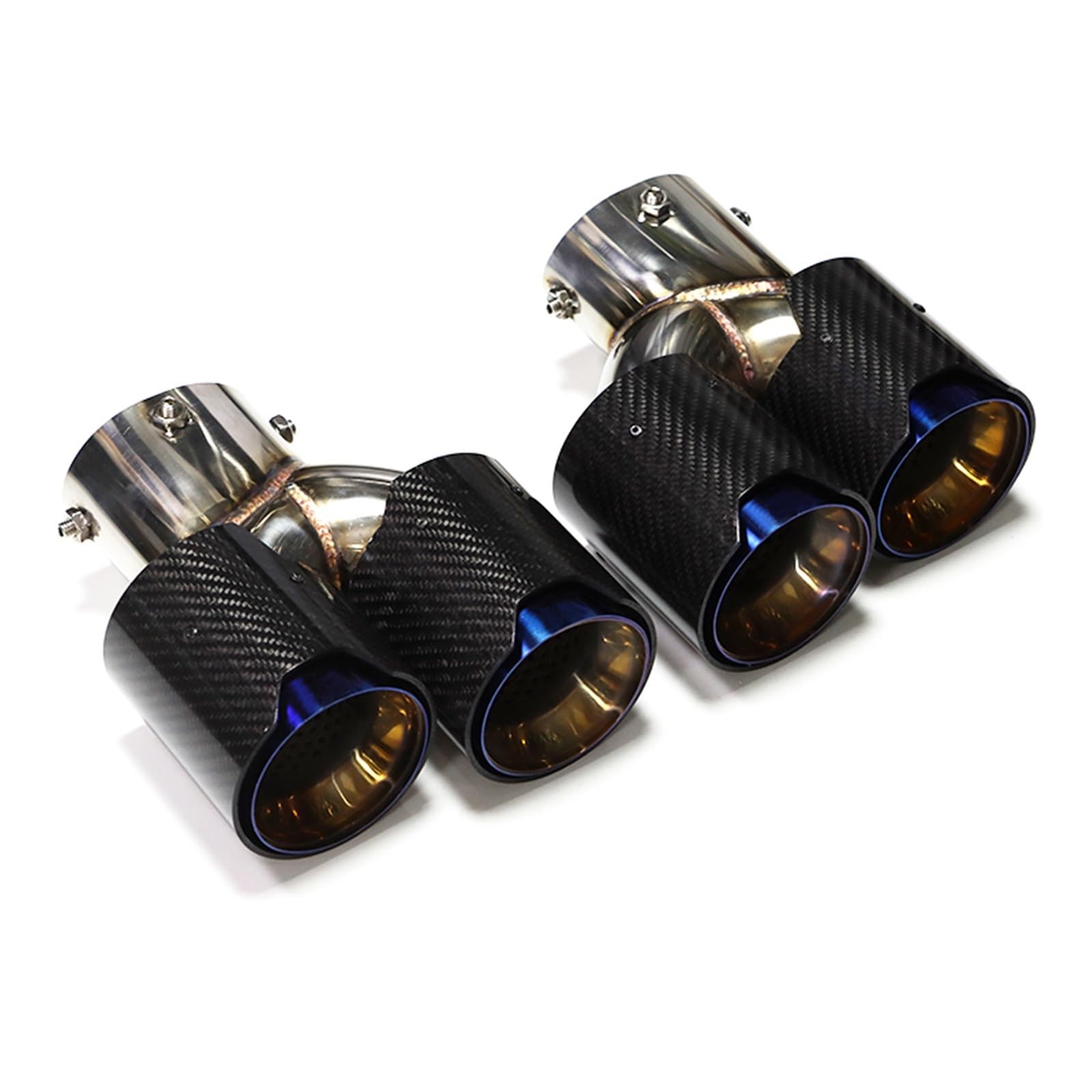 Auto Auspuff Endrohr Für G42 M240i 2021+ Dual Rohr Schalldämpfer Spitze Auspuff System Düse Endrohr Quad Auto Auspuff Spitze Auto Auspuffrohr(Carbon Fiber B) von Ropaix