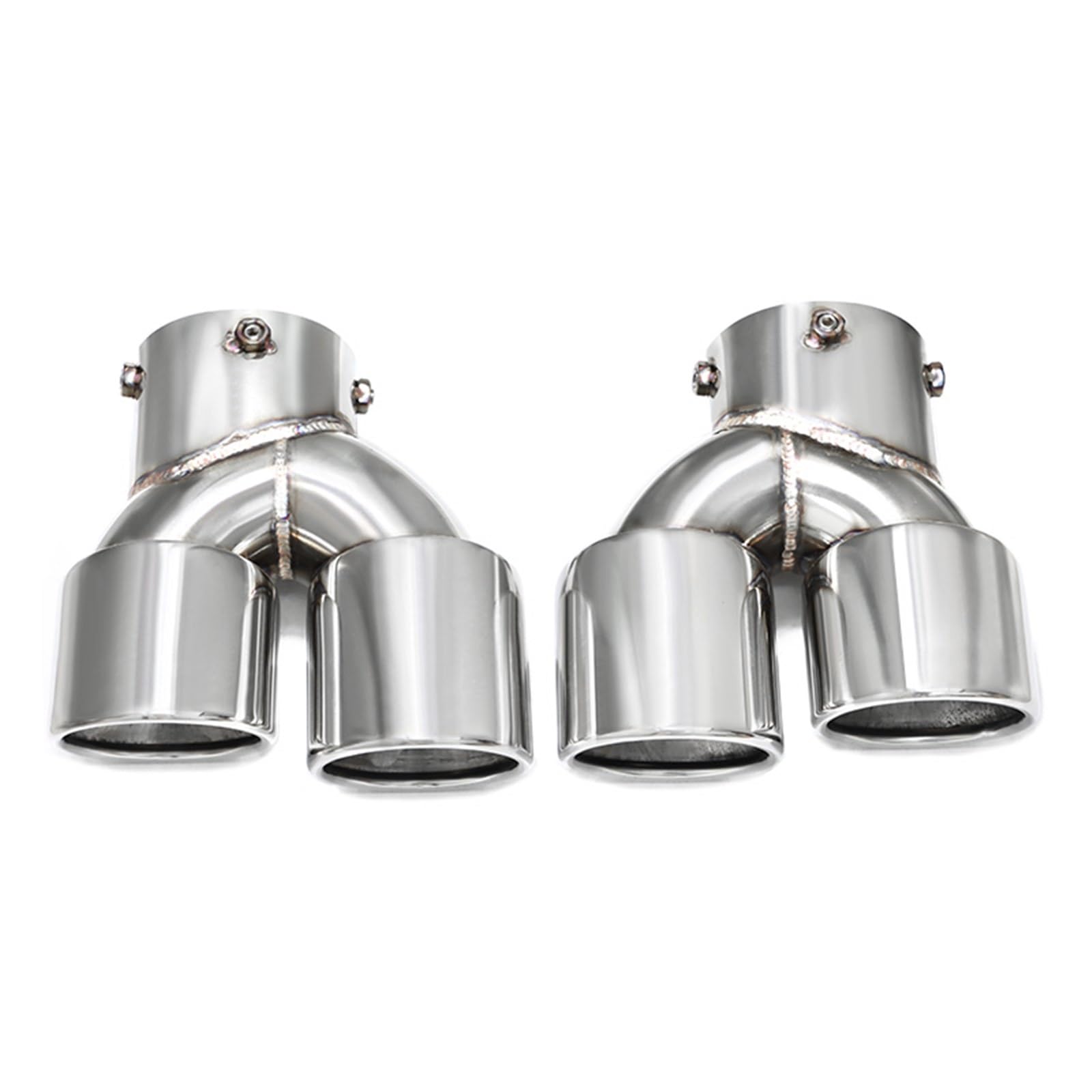 Auto Auspuff Endrohr Für G42 M240i 2021+ Dual Rohr Schalldämpfer Spitze Auspuff System Düse Endrohr Quad Auto Auspuff Spitze Auto Auspuffrohr(Silber) von Ropaix