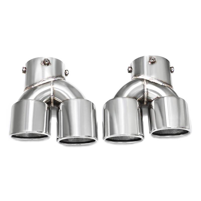 Auto Auspuff Endrohr Für G42 M240i 2021+ Dual Rohr Schalldämpfer Spitze Auspuff System Düse Endrohr Quad Auto Auspuff Spitze Auto Auspuffrohr(Silber) von Ropaix