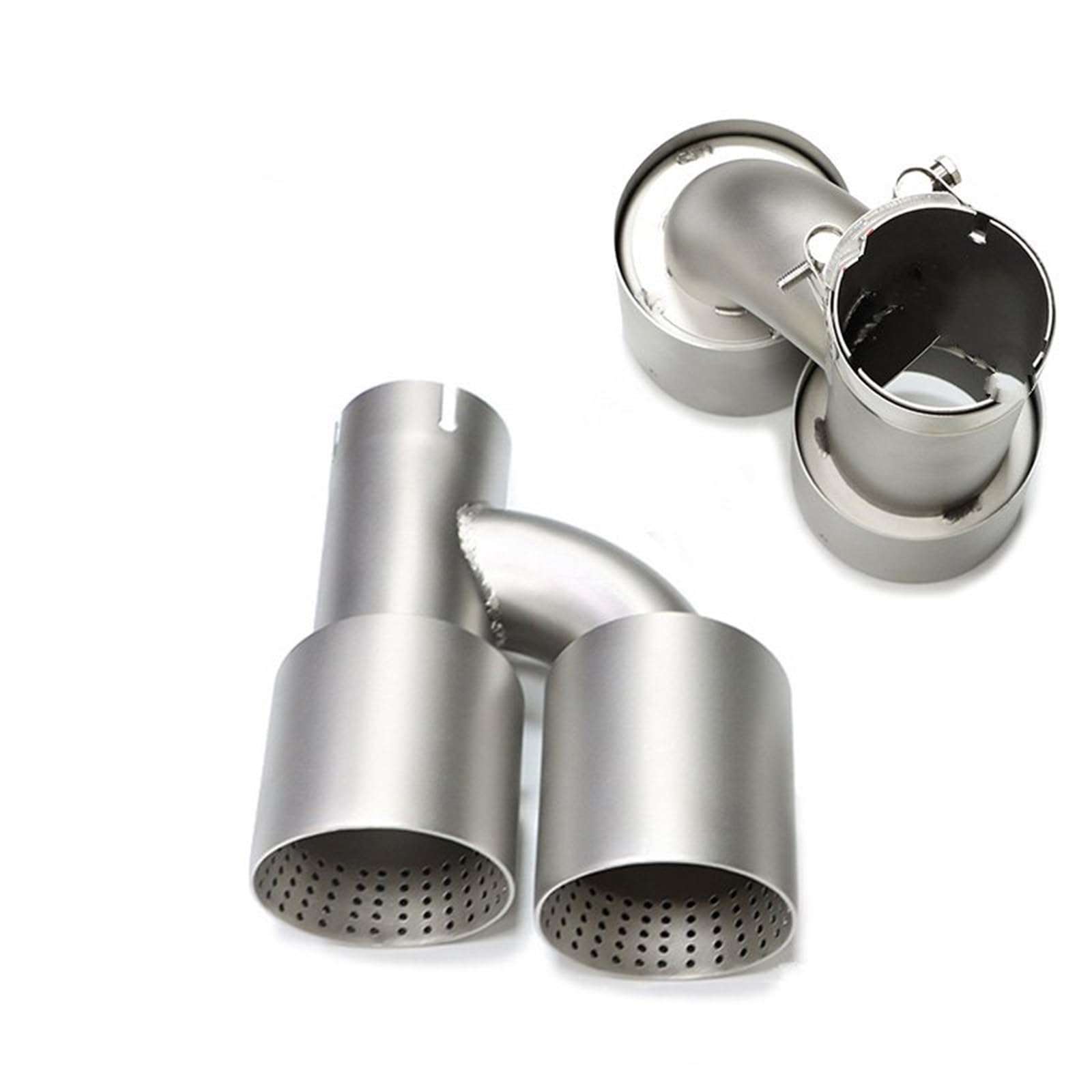 Auto Auspuff Endrohr Für Golf R MK7 Für GTI Auspuff 1 Stück Mattierter Edelstahl Dual-Auspuffspitze Universal-Auspuffanlage Schalldämpferspitze H-Typ-Düse Auto Auspuffrohr(Left ID51MMOD101MM) von Ropaix
