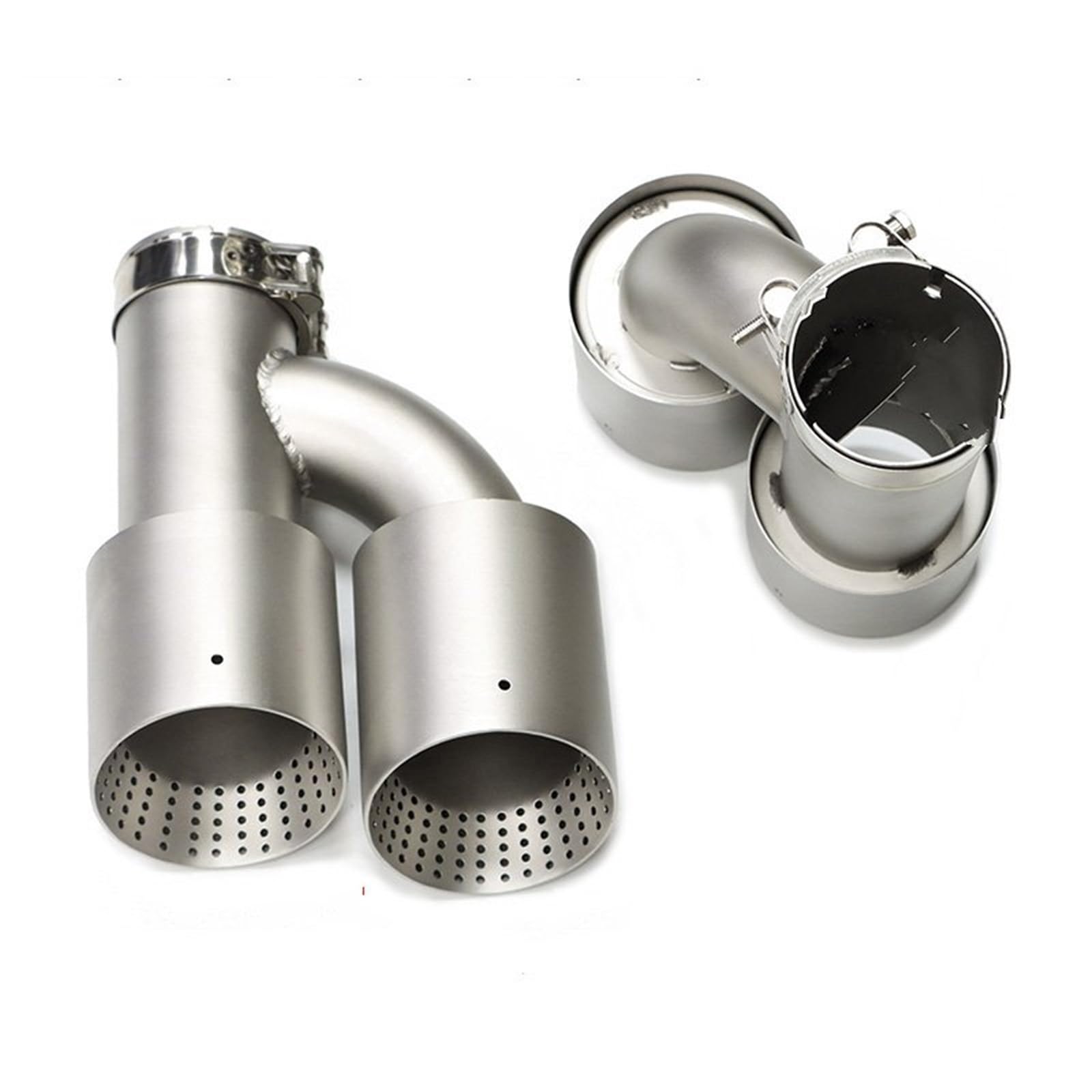 Auto Auspuff Endrohr Für Golf R MK7 Für GTI Auspuff 1 Stück Mattierter Edelstahl Dual-Auspuffspitze Universal-Auspuffanlage Schalldämpferspitze H-Typ-Düse Auto Auspuffrohr(Right ID60MMOD101MM) von Ropaix