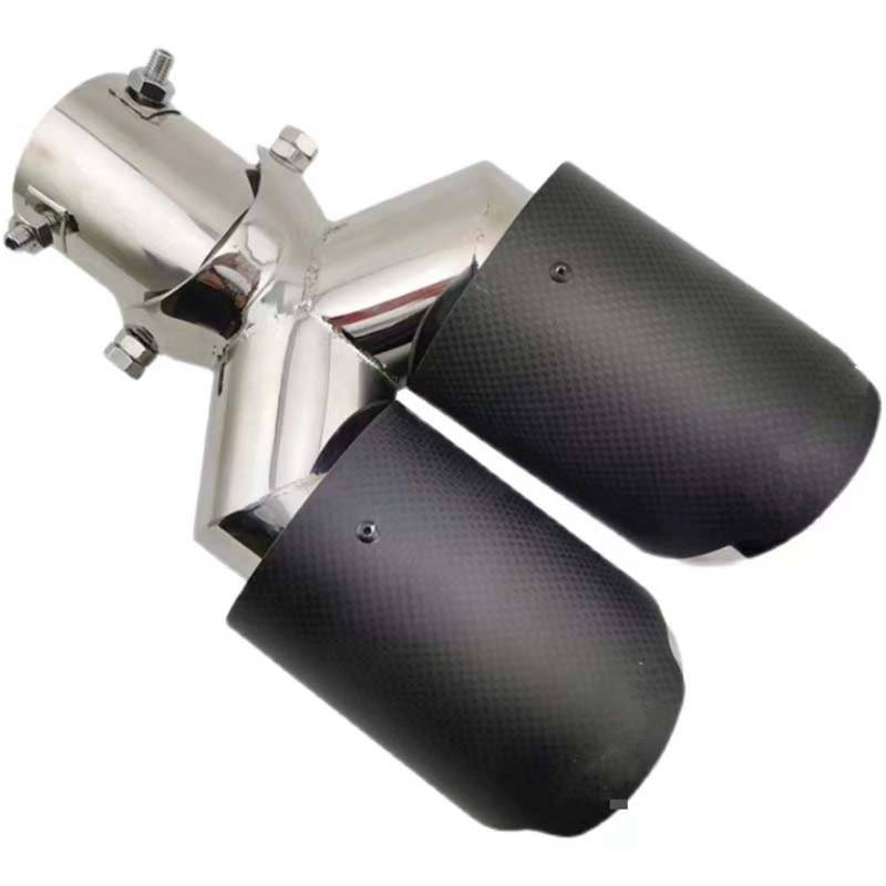 Auto Auspuff Endrohr Für Jeep Universal Auto Dual Y Typ Tipps Real Carbon Fiber Akrapo Matte Auspuffrohr Auto Auspuffrohr(Straight Edge) von Ropaix