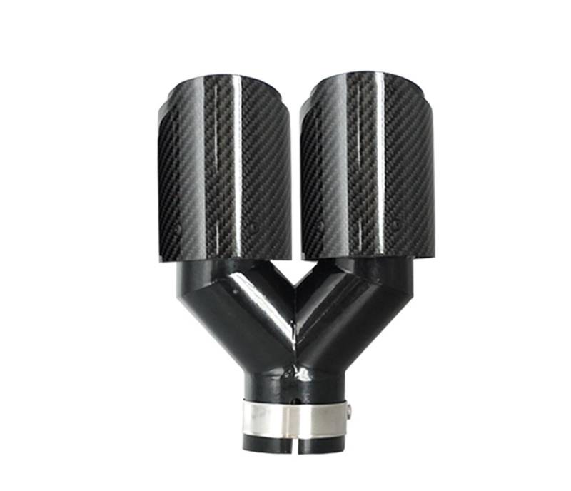 Auto Auspuff Endrohr Für Jeep usw. Universelles Autozubehör, echtes Carbonfaser-Auspuffrohr im Y-Stil Auto Auspuffrohr(Glossy Even Edge) von Ropaix